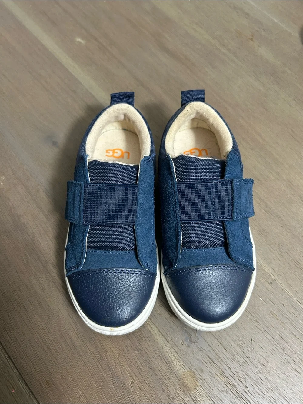 UGG Kids Navy and White Velcro Sneakers